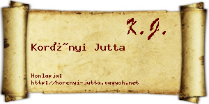 Korényi Jutta névjegykártya